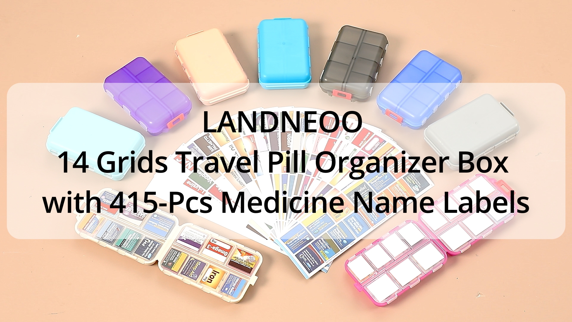 Amazon.com: 14 Grids Travel Pill Organizer Box with 415-Pcs